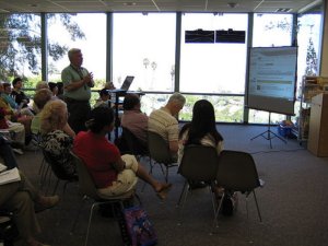 Traveler using an online booking tool to compare travel deals