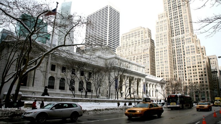 New York City, Midtown Manhattan, New York Public Library NYPL, Stephen A. Schwarzman Building, 1897-1911. 5th Avenue