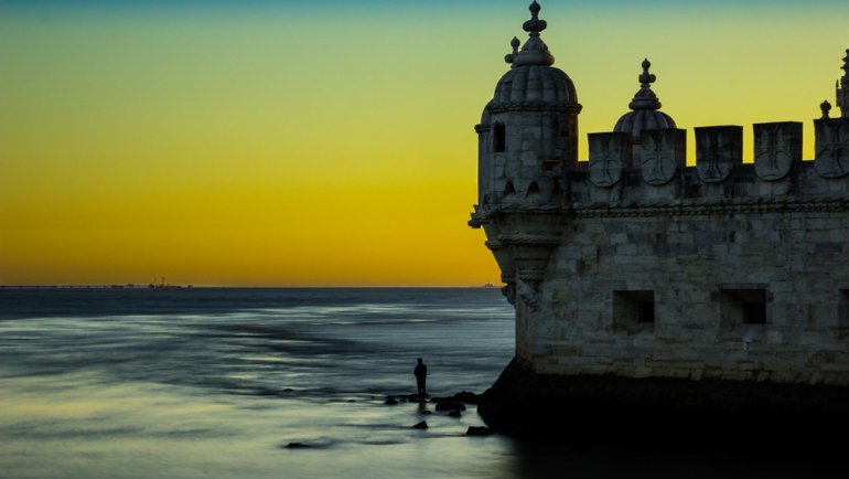 the fisherman and his tower ( #Portugal #Lisbon #riverTagus )