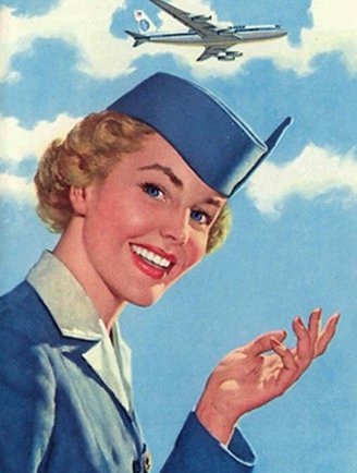 A great look at what Pan Am stewardesses were sporting back in vintage airline travel.