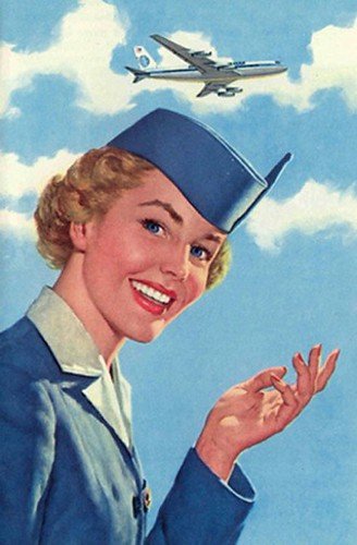 A great look at what Pan Am stewardesses were sporting back in vintage airline travel.