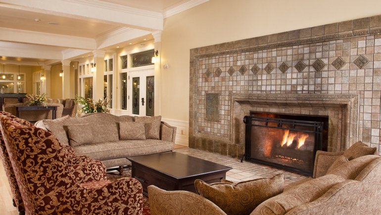 Lake Yellowstone Hotel Lobby Fireplace