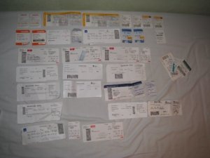 Most of my boarding cards from the past year