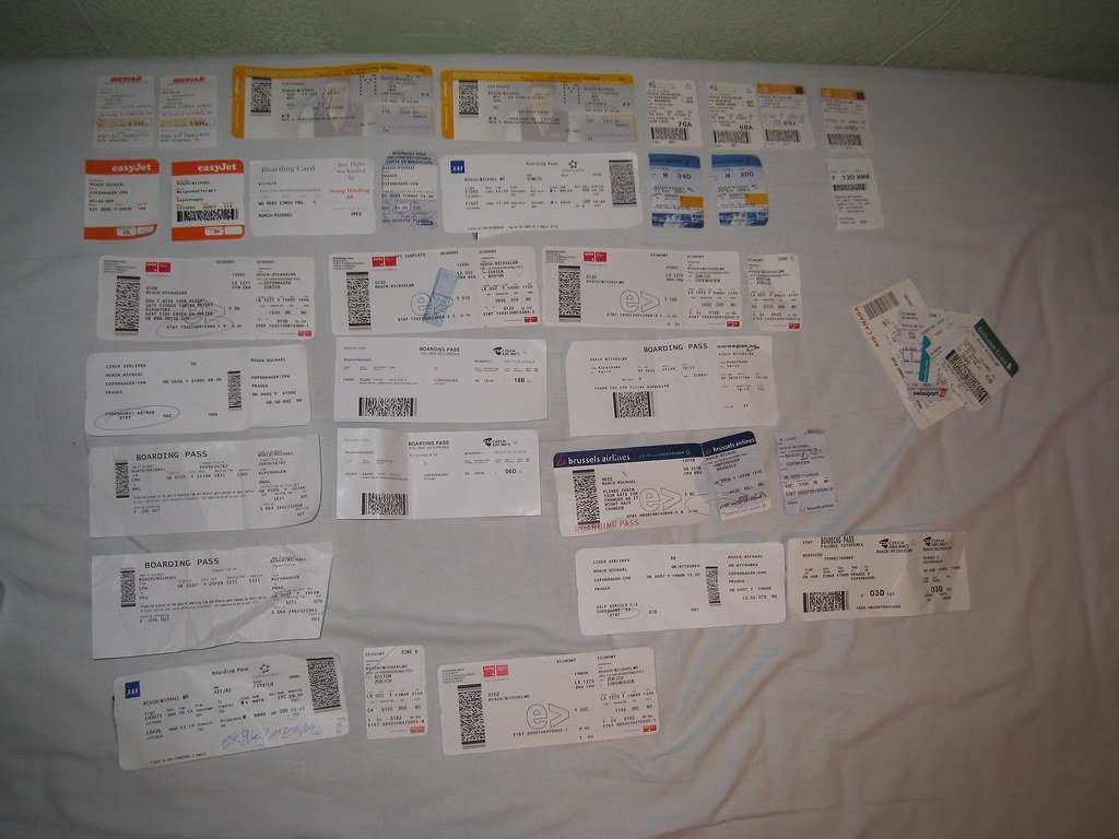 Most of my boarding cards from the past year