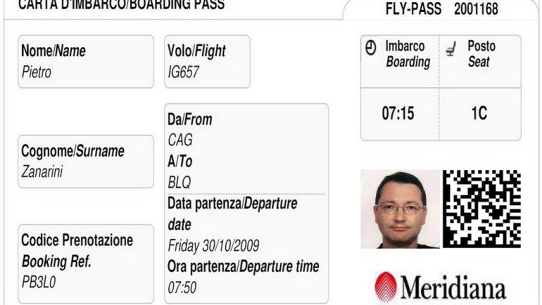 This could be a future e-checkin: boarding pass + identity card + frequent flyer.