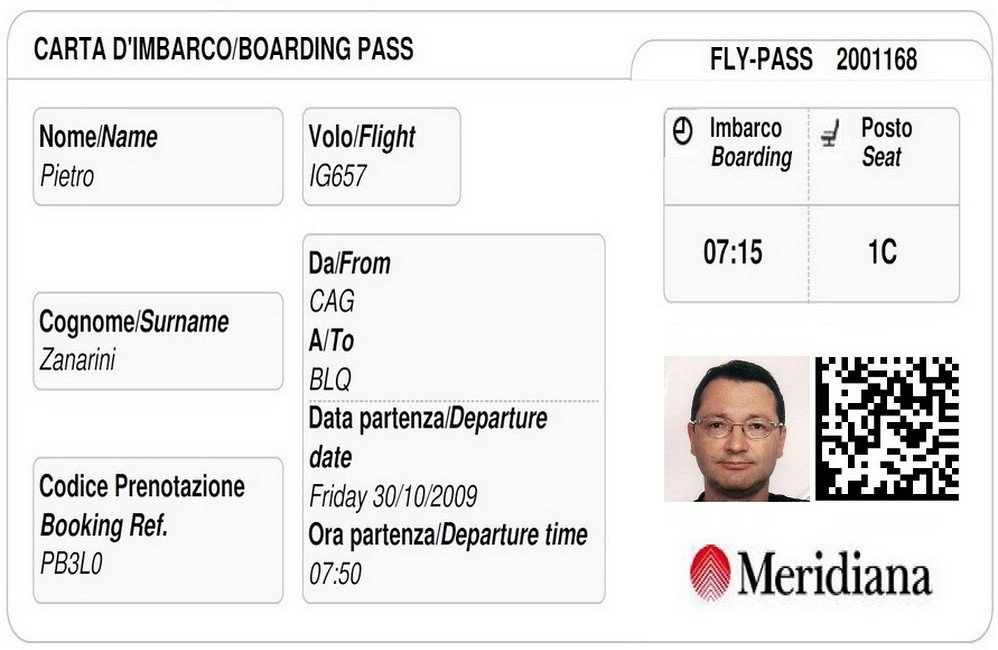 This could be a future e-checkin: boarding pass + identity card + frequent flyer.